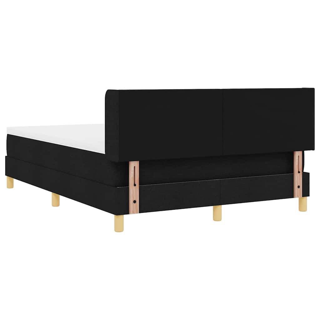 Box spring seng med hovedgærde Sort 190 x 140 cm Stof
