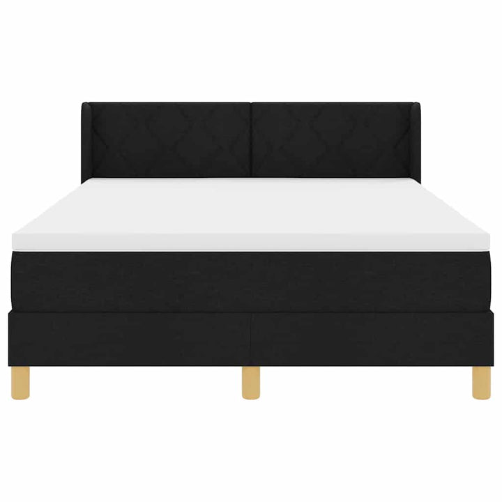Box spring seng med hovedgærde Sort 190 x 140 cm Stof