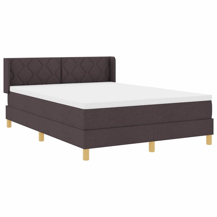 Box spring seng med hovedgærde Mørk Brun 190 x 140 cm Stof