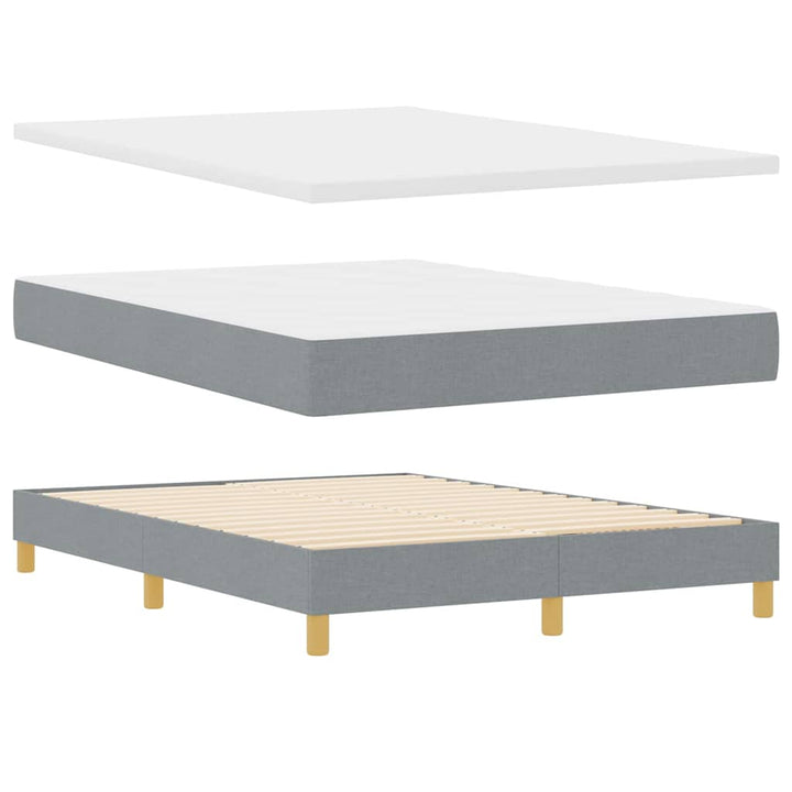 Box spring seng med hovedgærde Lysegrå 200 x 140 cm Stof