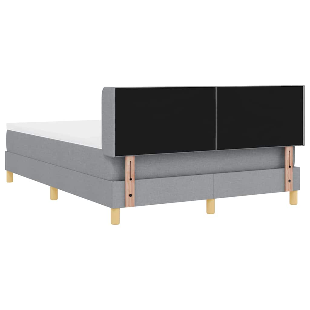 Box spring seng med hovedgærde Lysegrå 200 x 140 cm Stof