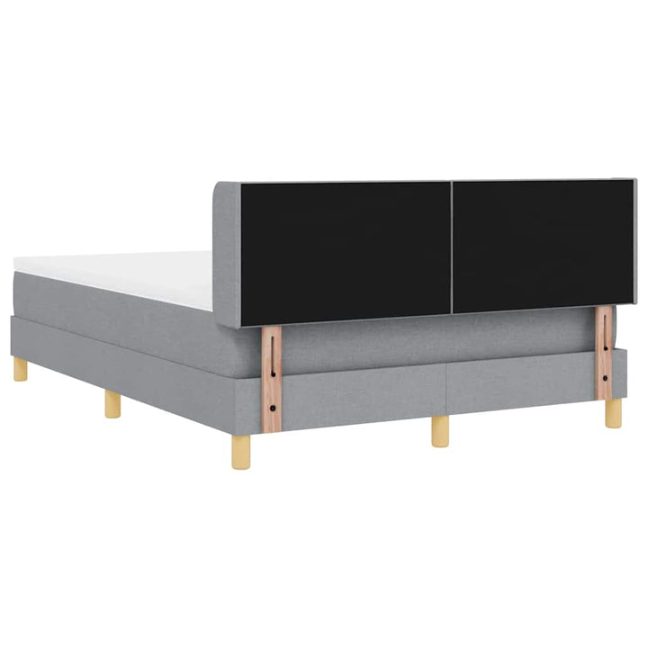 Box spring seng med hovedgærde Lysegrå 200 x 140 cm Stof