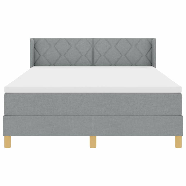 Box spring seng med hovedgærde Lysegrå 200 x 140 cm Stof