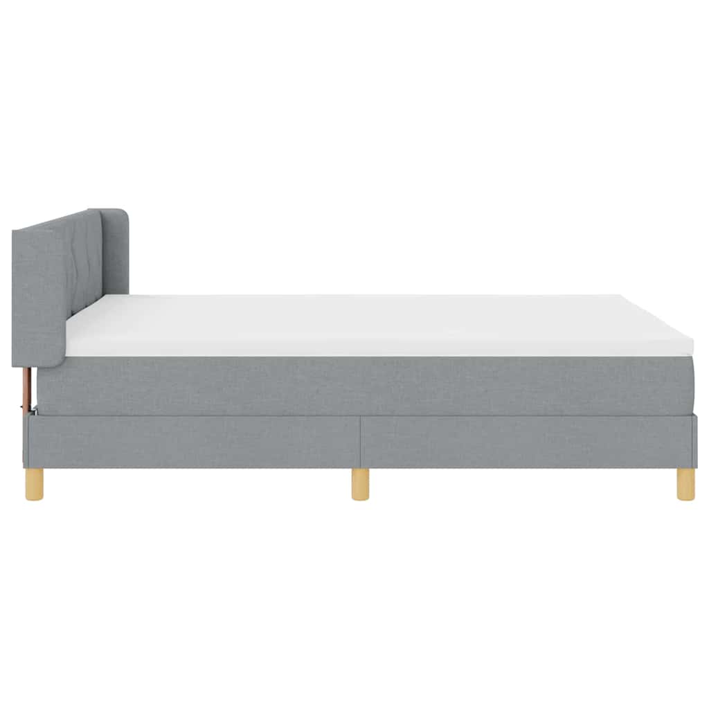 Box spring seng med hovedgærde Lysegrå 200 x 140 cm Stof
