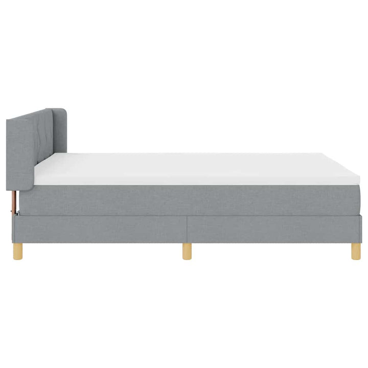 Box spring seng med hovedgærde Lysegrå 200 x 140 cm Stof