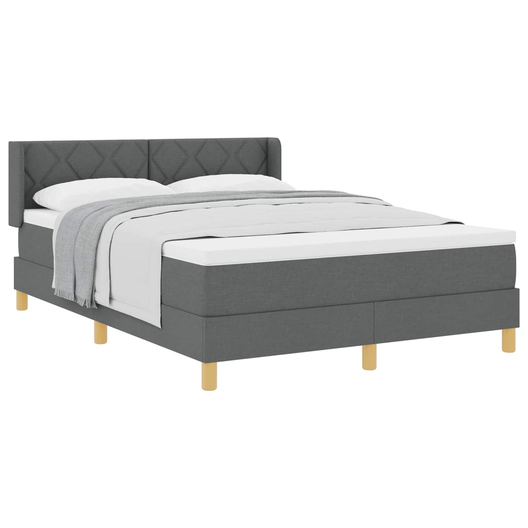 Box spring seng med hovedgærde Mørkegrå 200 x 140 cm Stof