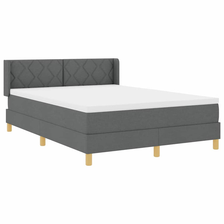 Box spring seng med hovedgærde Mørkegrå 200 x 140 cm Stof
