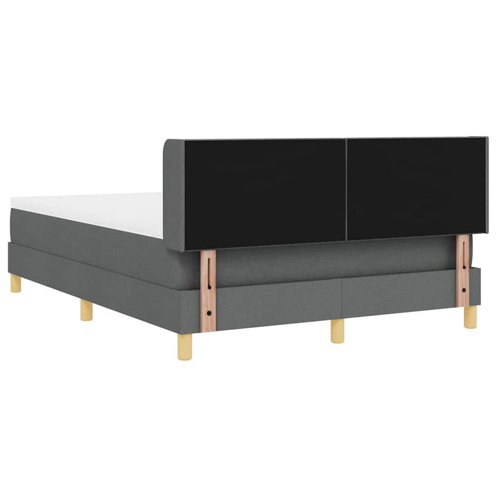 Box spring seng med hovedgærde Mørkegrå 200 x 140 cm Stof