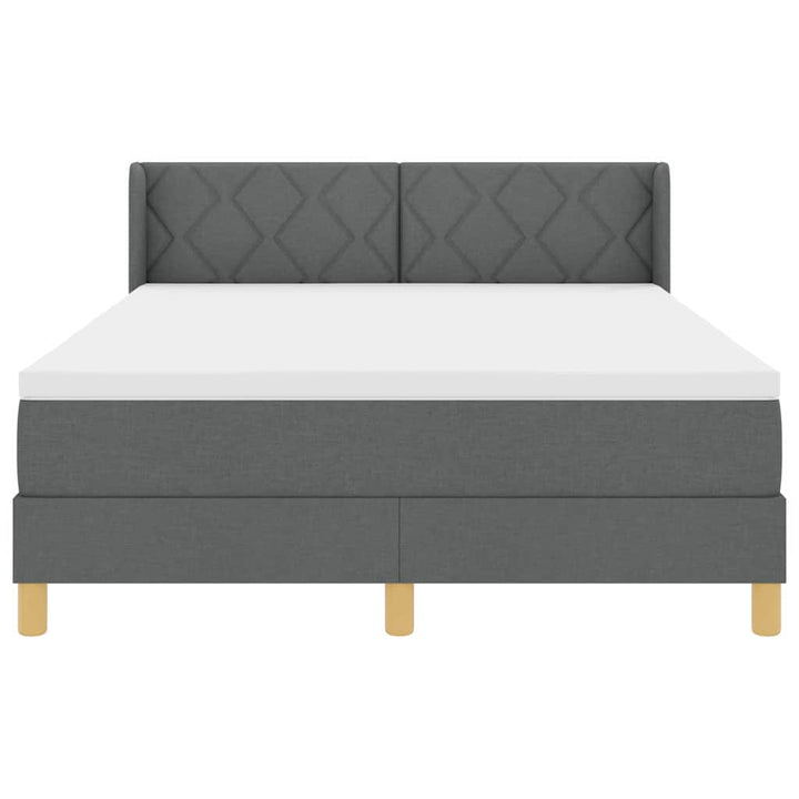 Box spring seng med hovedgærde Mørkegrå 200 x 140 cm Stof