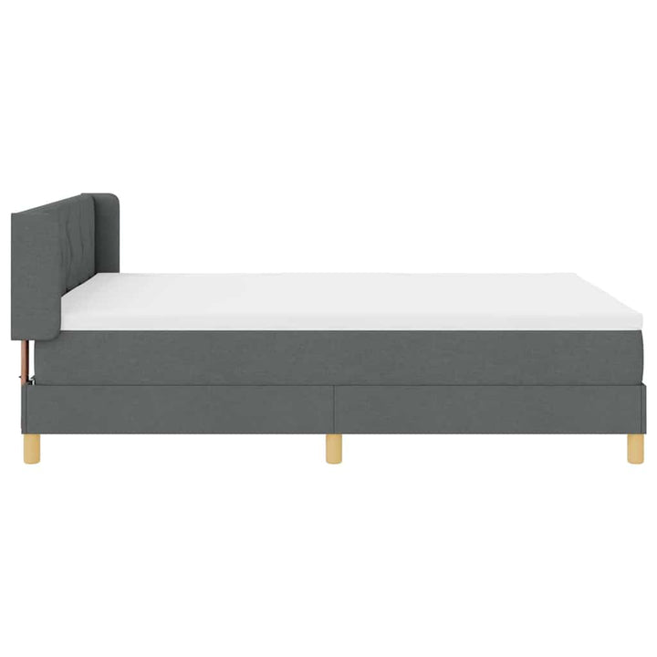 Box spring seng med hovedgærde Mørkegrå 200 x 140 cm Stof