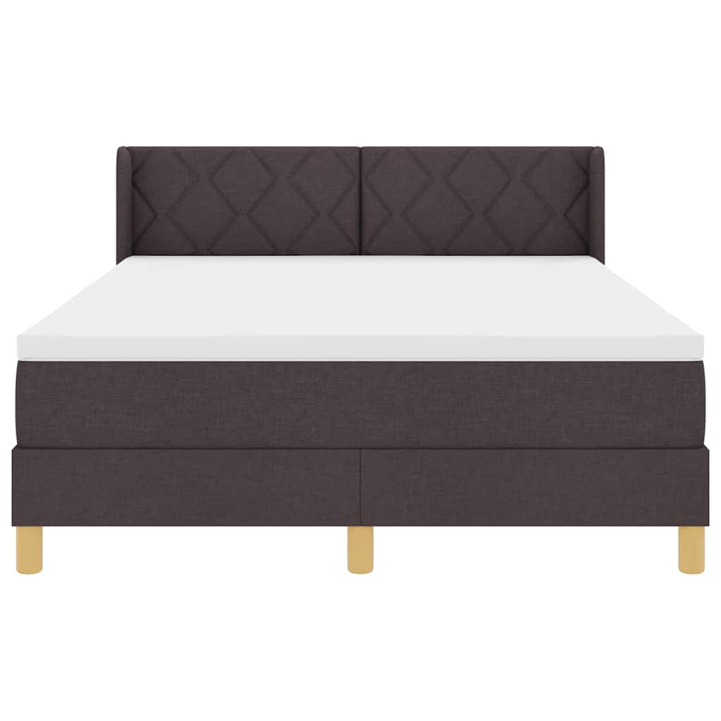 Box spring seng med hovedgærde Mørk Brun 200 x 140 cm Stof