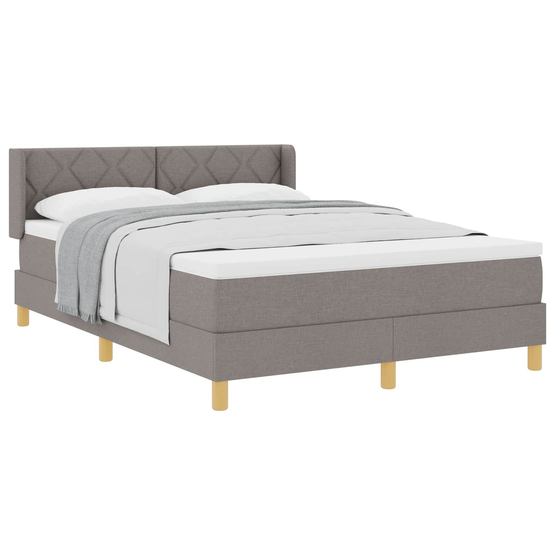 Box spring seng med hovedgærde Gråbrun 200 x 140 cm Stof