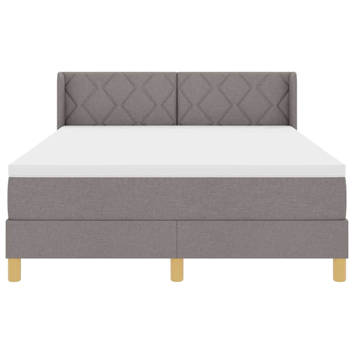 Box spring seng med hovedgærde Gråbrun 200 x 140 cm Stof