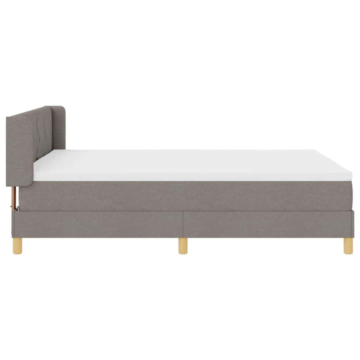 Box spring seng med hovedgærde Gråbrun 200 x 140 cm Stof