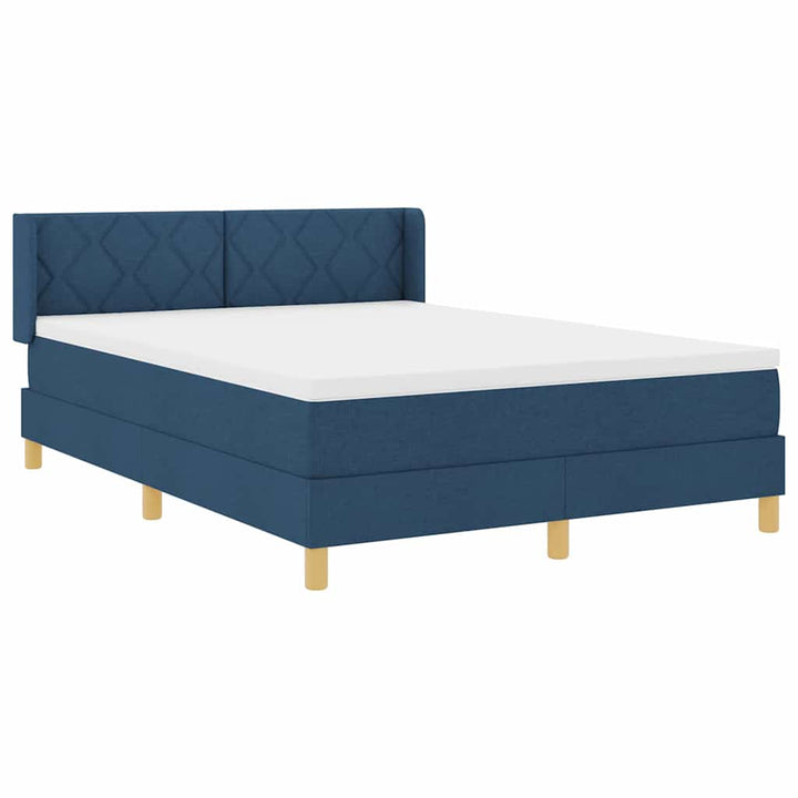 Box spring seng med pude med hovedgærde Blå 200 x 140 cm Stof