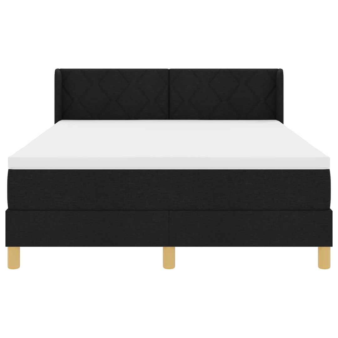 Box spring seng med hovedgærde Sort 200 x 160 cm Stof