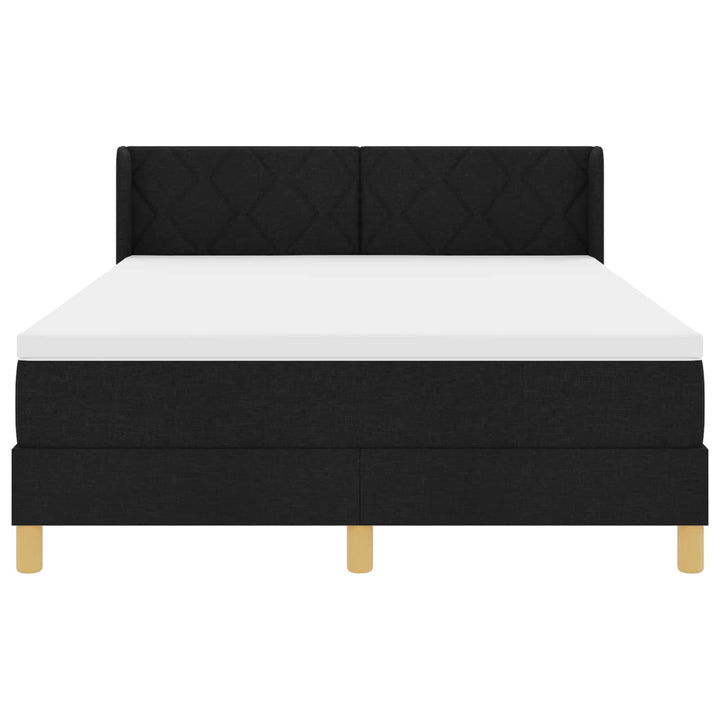 Box spring seng med hovedgærde Sort 200 x 160 cm Stof