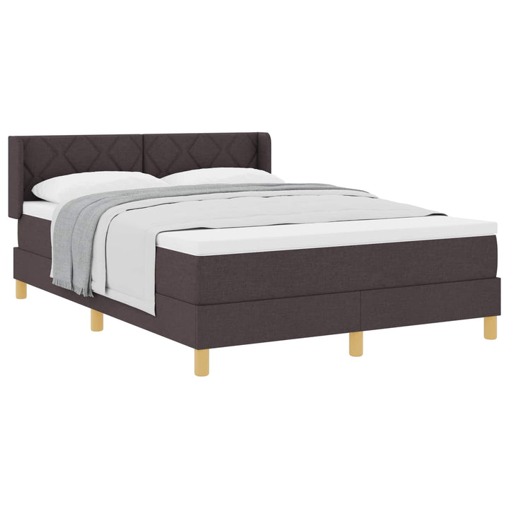 Box spring seng med hovedgærde Mørk Brun 200 x 160 cm Stof