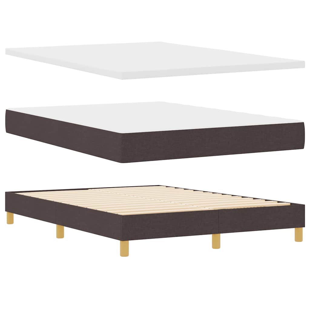 Box spring seng med hovedgærde Mørk Brun 200 x 160 cm Stof