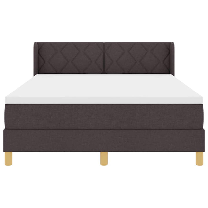Box spring seng med hovedgærde Mørk Brun 200 x 160 cm Stof