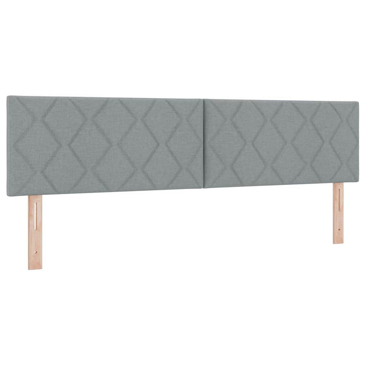 Box spring seng med hovedgærde Lysegrå 200 x 180 cm Stof