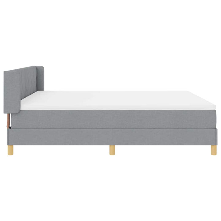 Box spring seng med hovedgærde Lysegrå 200 x 180 cm Stof