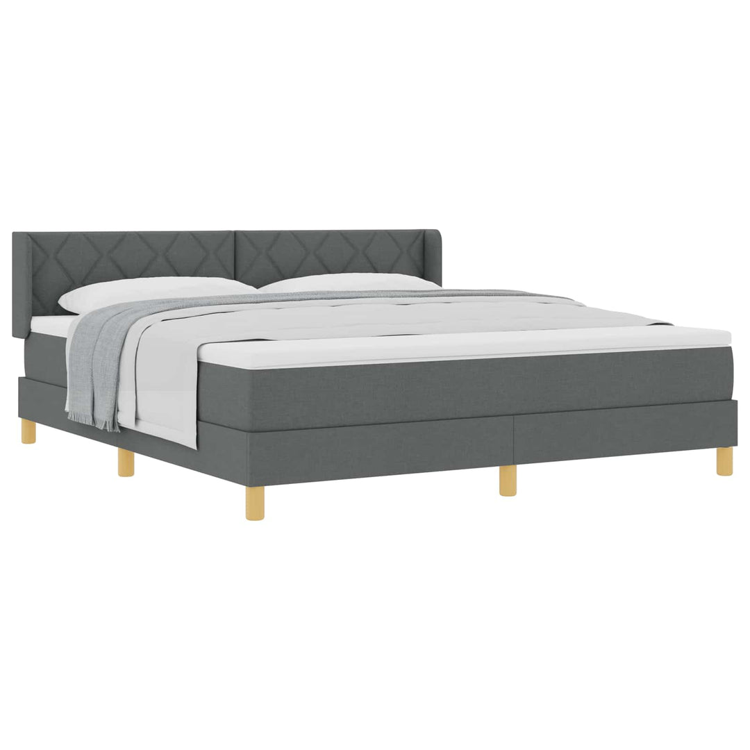 Box spring seng med hovedgærde Mørkegrå 200 x 180 cm Stof