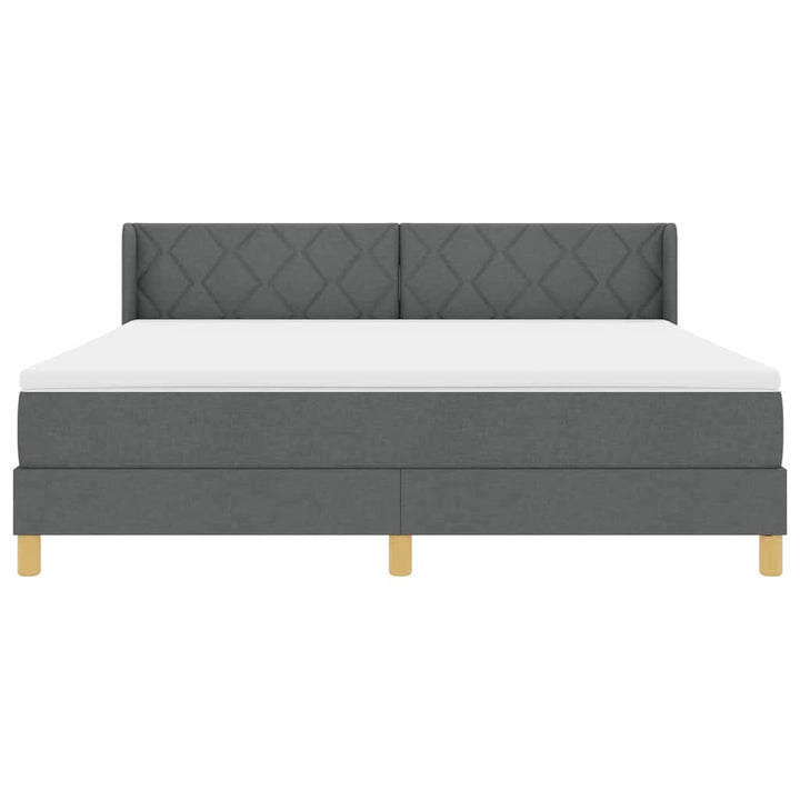 Box spring seng med hovedgærde Mørkegrå 200 x 180 cm Stof