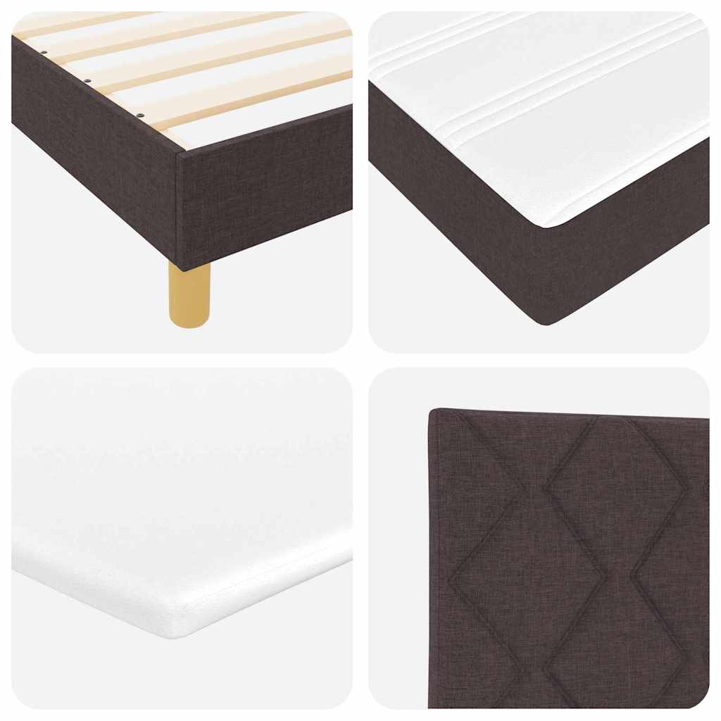 Box spring seng med hovedgærde Mørk Brun 200 x 180 cm Stof