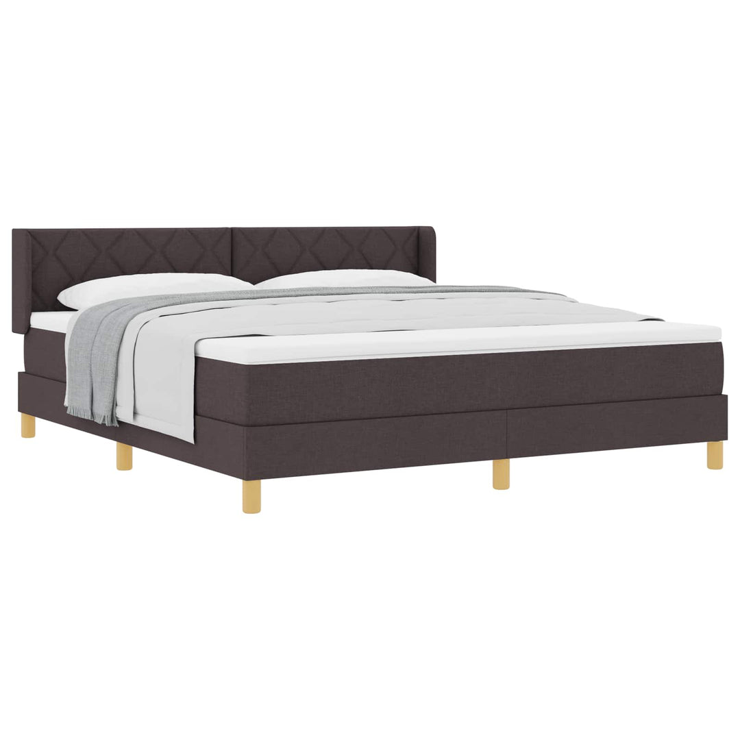 Box spring seng med hovedgærde Mørk Brun 200 x 180 cm Stof