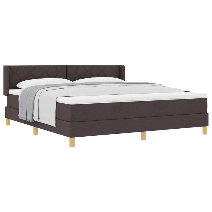Box spring seng med hovedgærde Mørk Brun 200 x 180 cm Stof