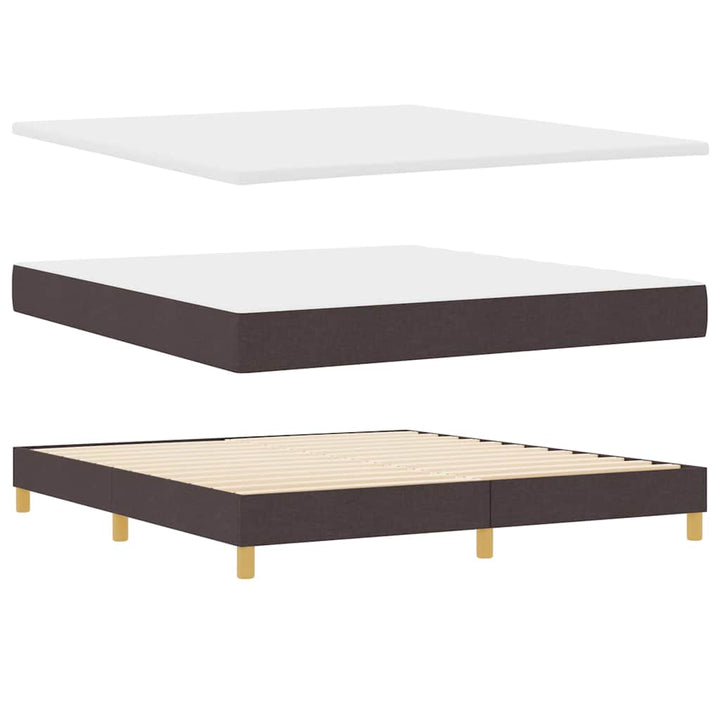 Box spring seng med hovedgærde Mørk Brun 200 x 180 cm Stof