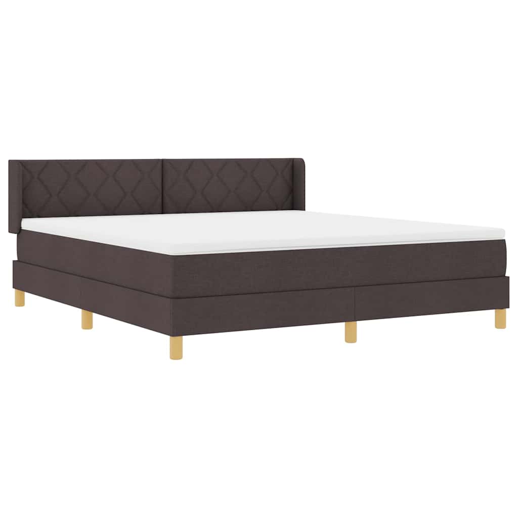 Box spring seng med hovedgærde Mørk Brun 200 x 180 cm Stof