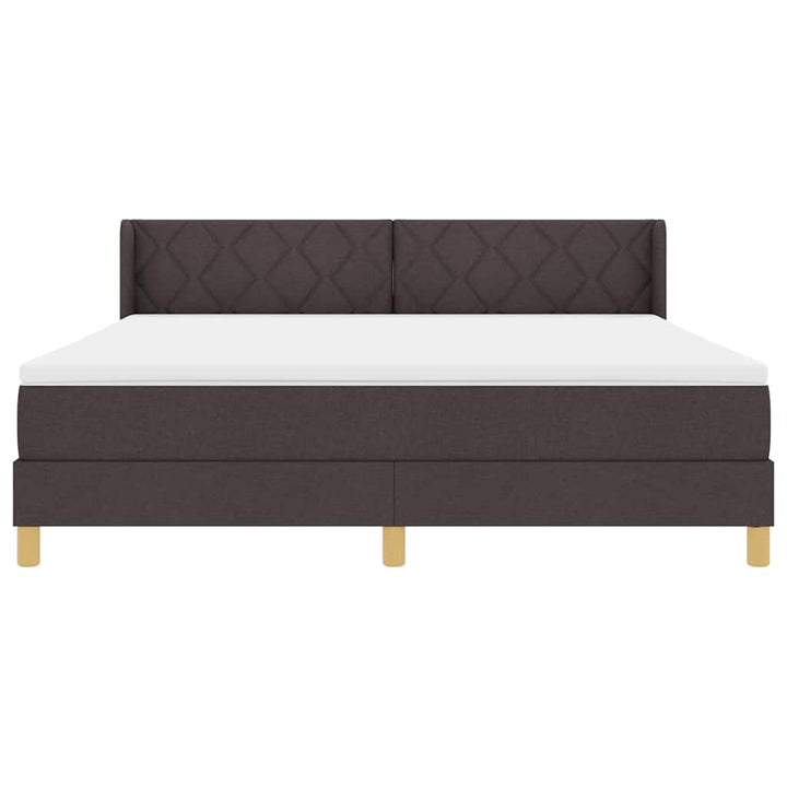 Box spring seng med hovedgærde Mørk Brun 200 x 180 cm Stof