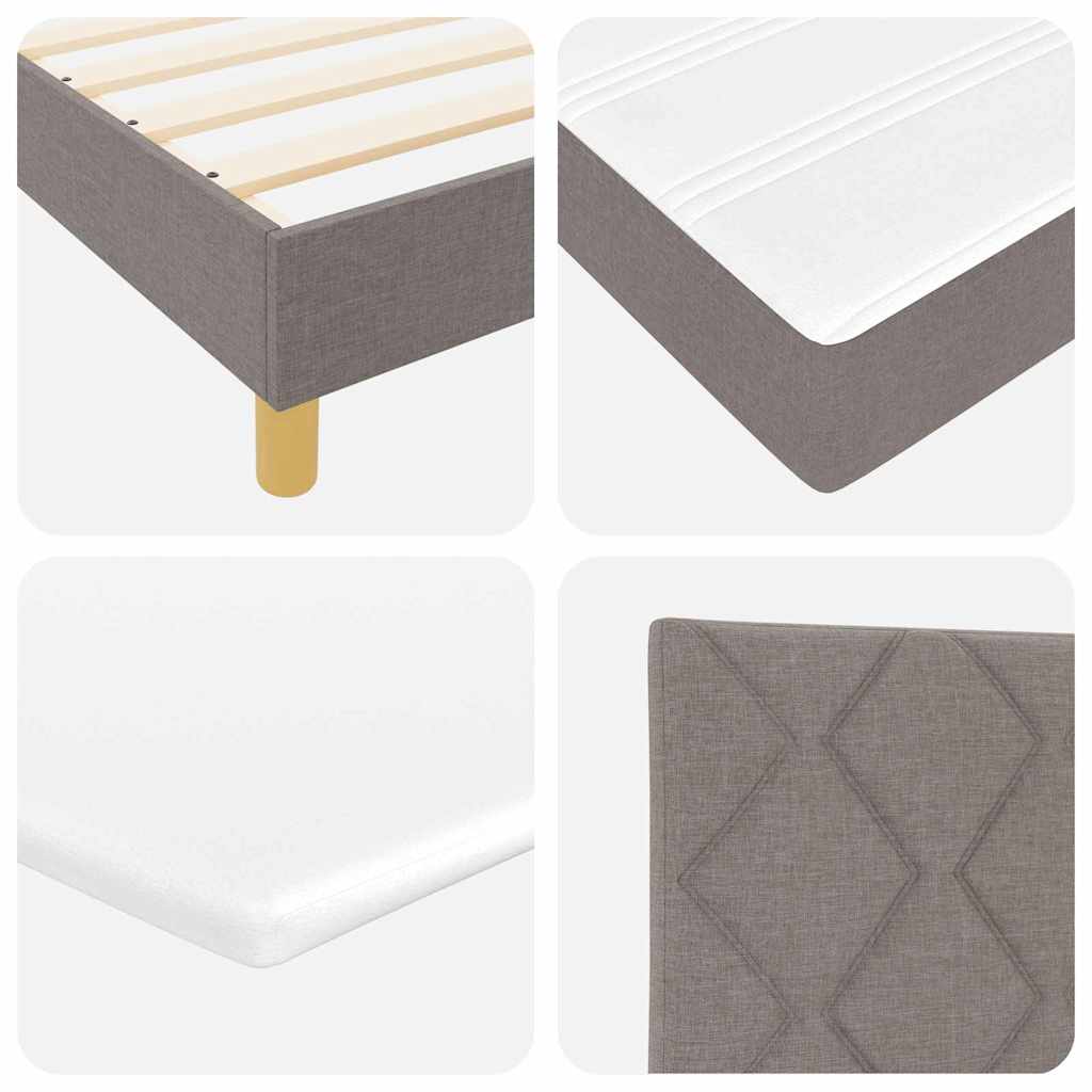 Box spring seng med hovedgærde Gråbrun 200 x 180 cm Stof