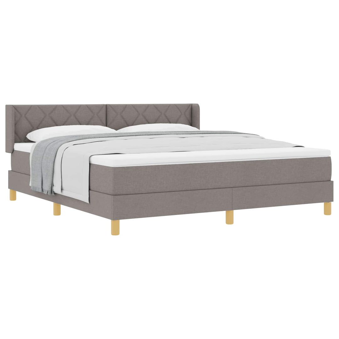 Box spring seng med hovedgærde Gråbrun 200 x 180 cm Stof