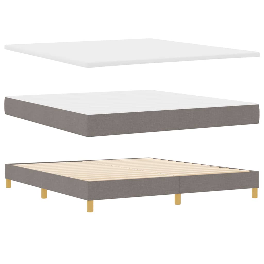 Box spring seng med hovedgærde Gråbrun 200 x 180 cm Stof