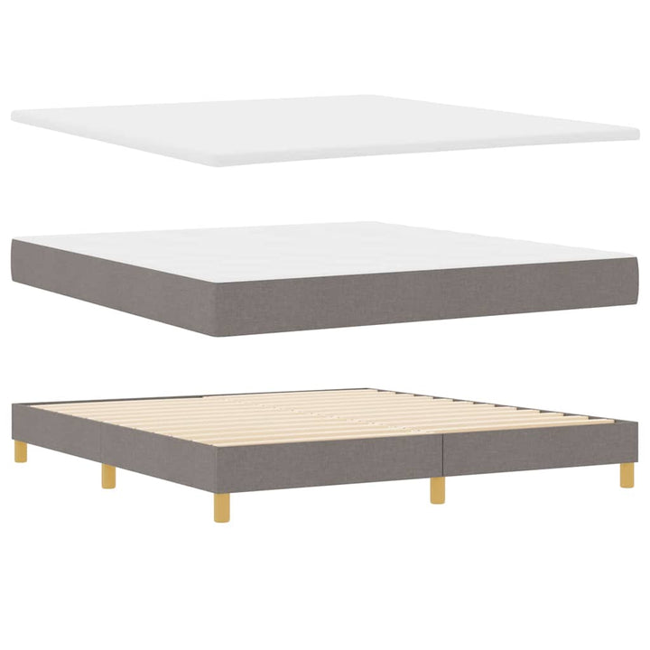 Box spring seng med hovedgærde Gråbrun 200 x 180 cm Stof