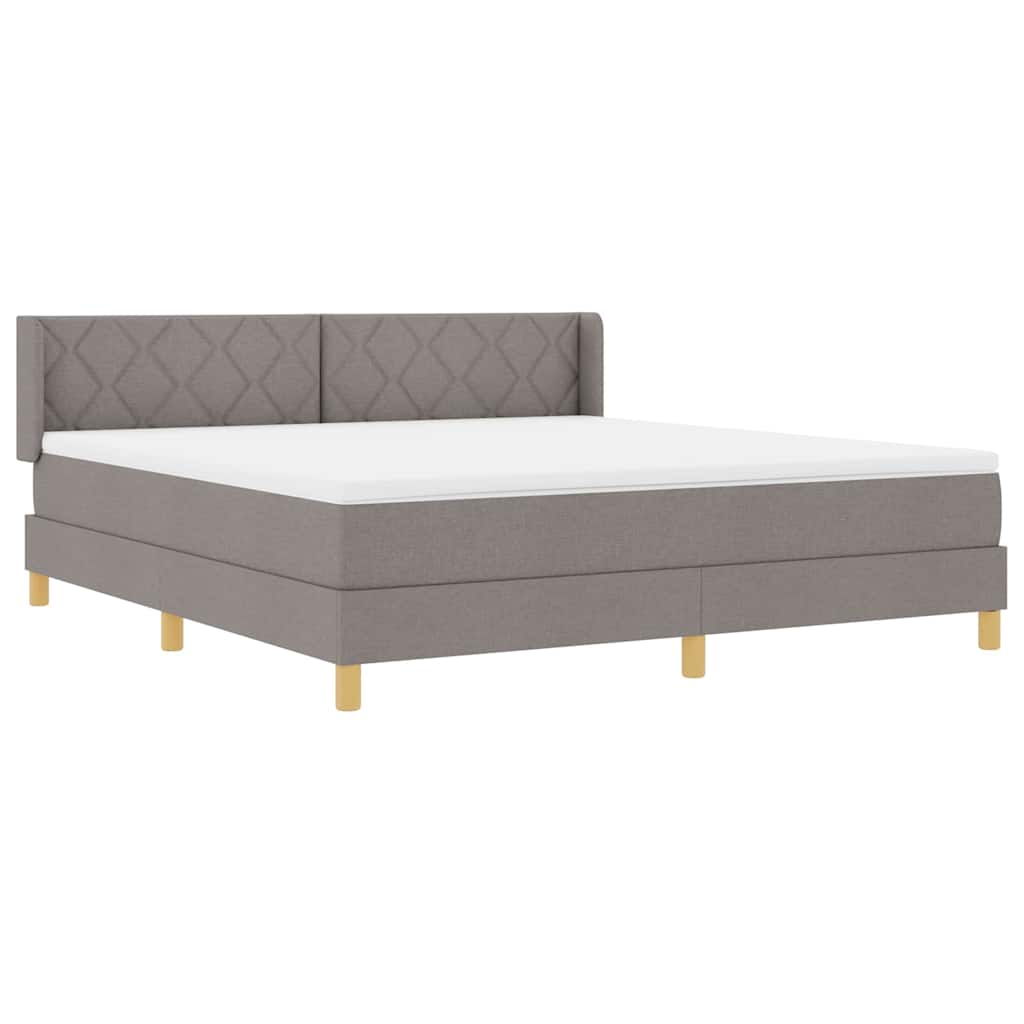 Box spring seng med hovedgærde Gråbrun 200 x 180 cm Stof