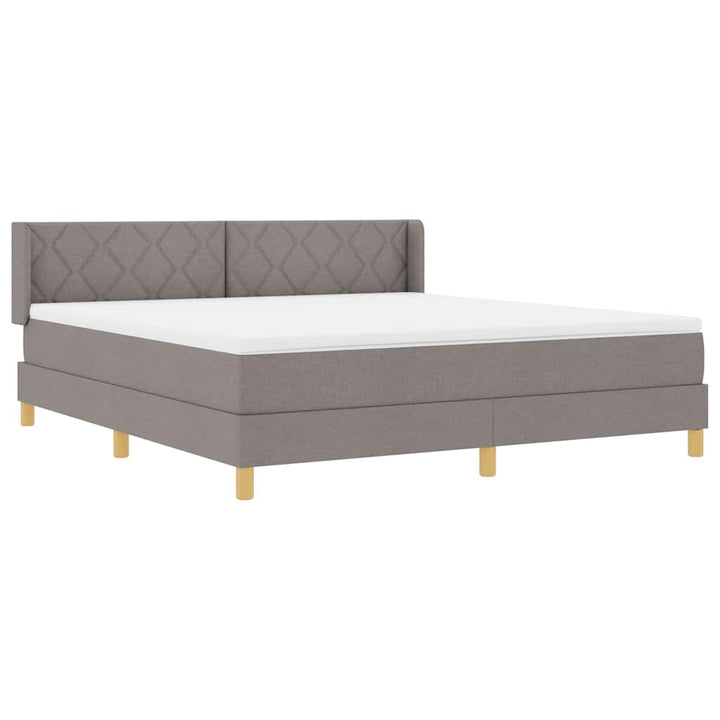 Box spring seng med hovedgærde Gråbrun 200 x 180 cm Stof