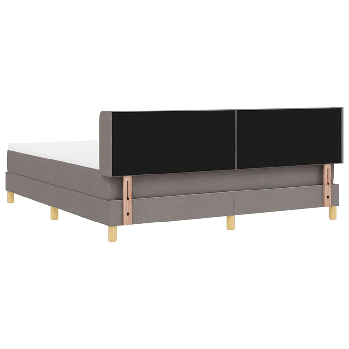 Box spring seng med hovedgærde Gråbrun 200 x 180 cm Stof