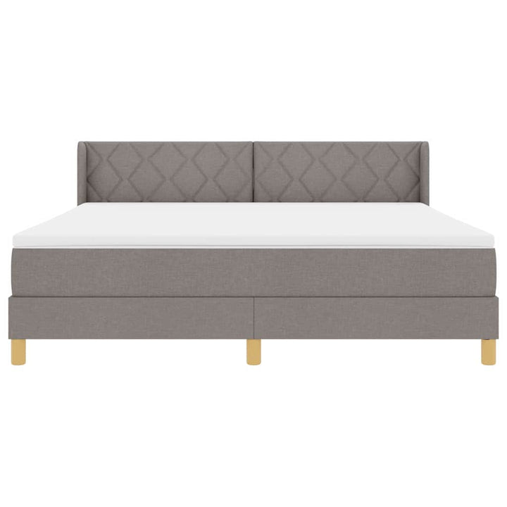Box spring seng med hovedgærde Gråbrun 200 x 180 cm Stof