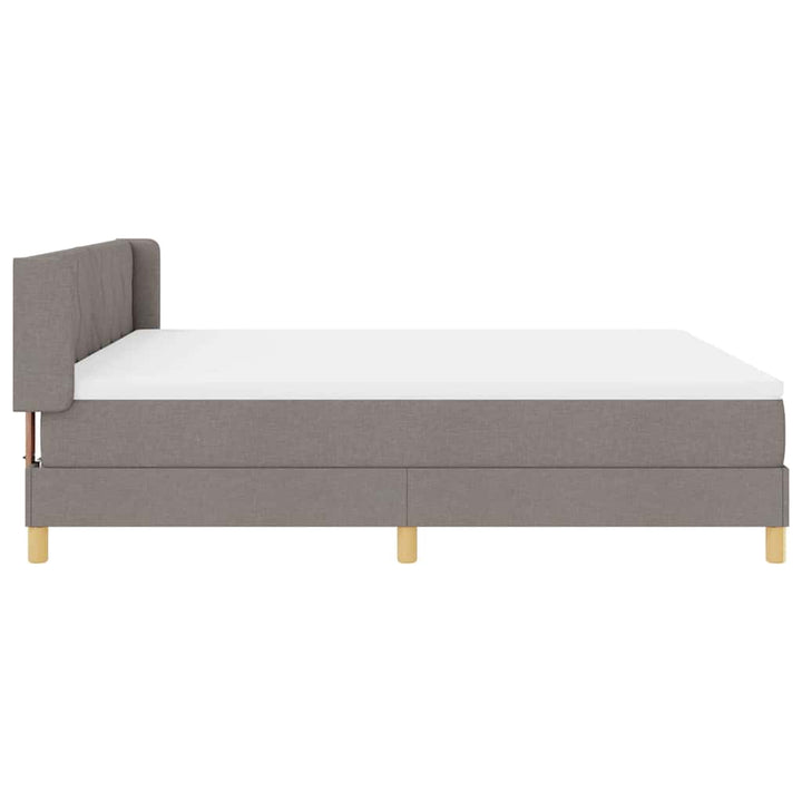 Box spring seng med hovedgærde Gråbrun 200 x 180 cm Stof