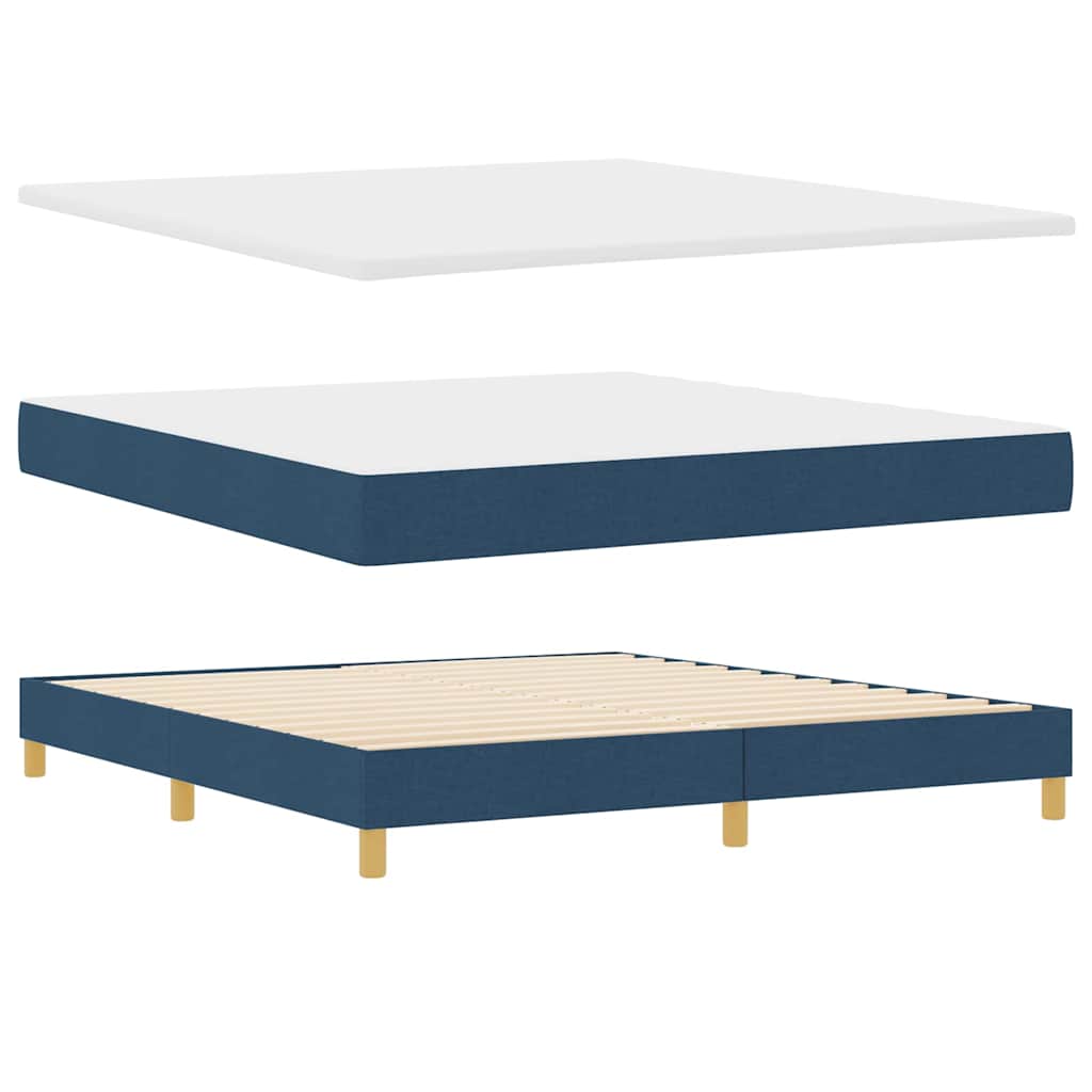 Box spring seng med hovedgærde Blå 200 x 180 cm Stof