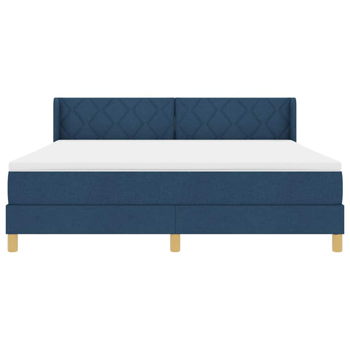 Box spring seng med hovedgærde Blå 200 x 180 cm Stof