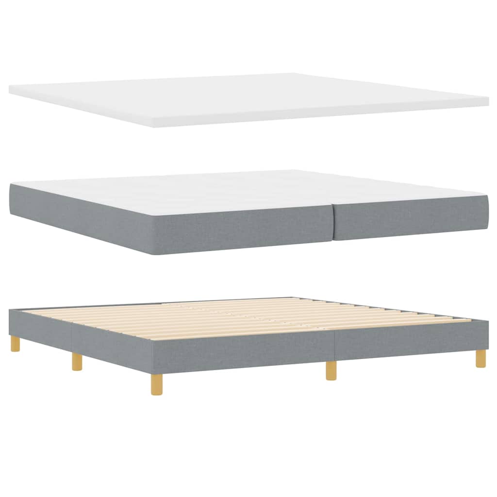 Box spring seng med madras Lysegrå 200 x 200 cm Stof