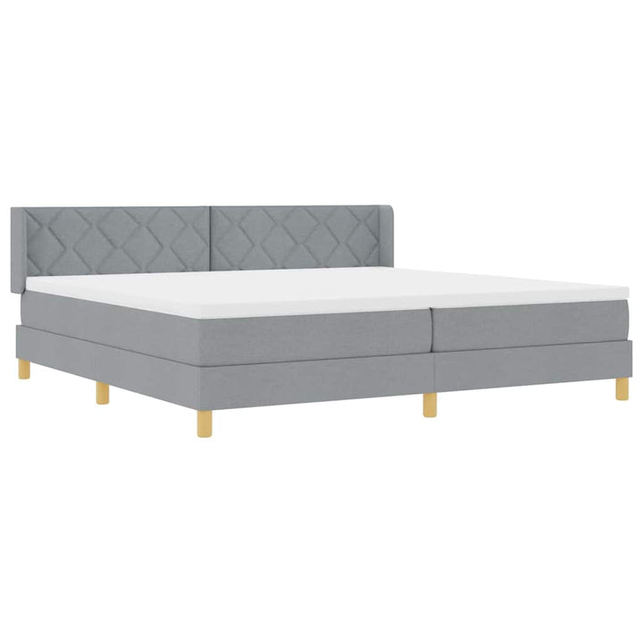 Box spring seng med madras Lysegrå 200 x 200 cm Stof