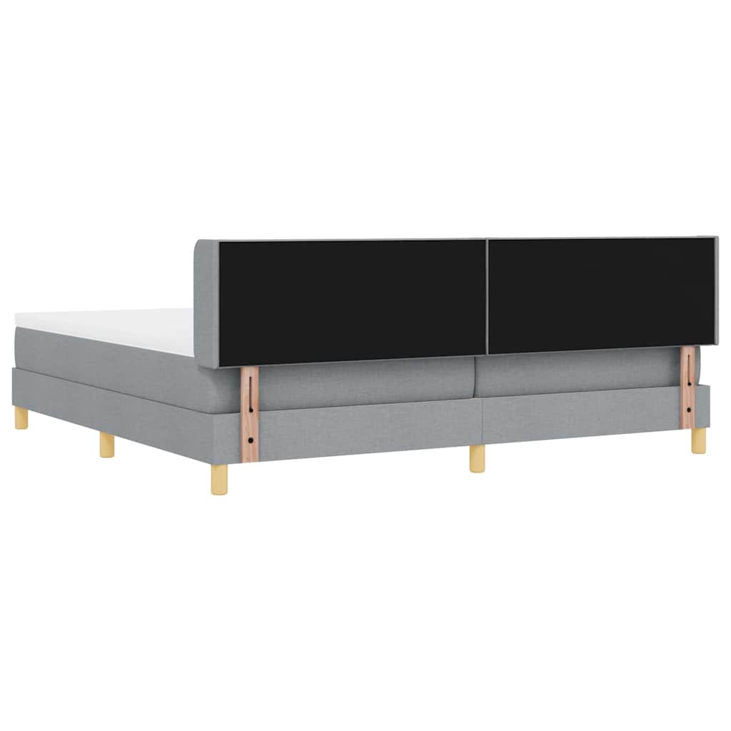 Box spring seng med madras Lysegrå 200 x 200 cm Stof