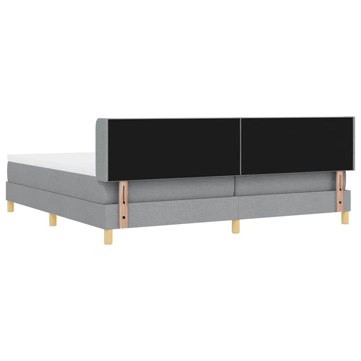 Box spring seng med madras Lysegrå 200 x 200 cm Stof