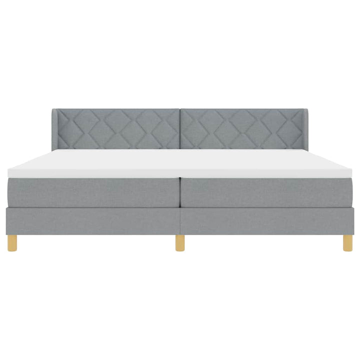 Box spring seng med madras Lysegrå 200 x 200 cm Stof